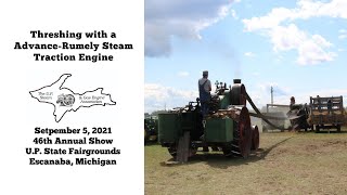Threshing with an Advance-Rumely Steam Traction Engine