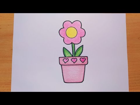 رسم للاطفال رسم زهرة رسم زهرة سهل رسم اصيص رسم اصيص وزهرة تعليم الرسم رسم وتلوين رسم سهل رسم كيوت