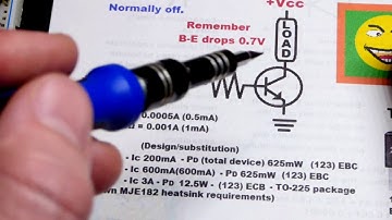 Electronics course 8 NPN Bipolar Junction Transistor BJT switch plus capacitor fade off 2N3904
