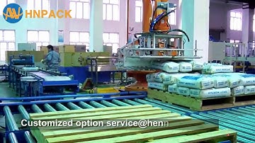 Hennopack bagged robotic palletizer factory testing