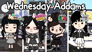 Wednesday Addams 👀🕷️🖤 Toca Boca VS Avatar World VS Miga World VS Yoya Busy Life World