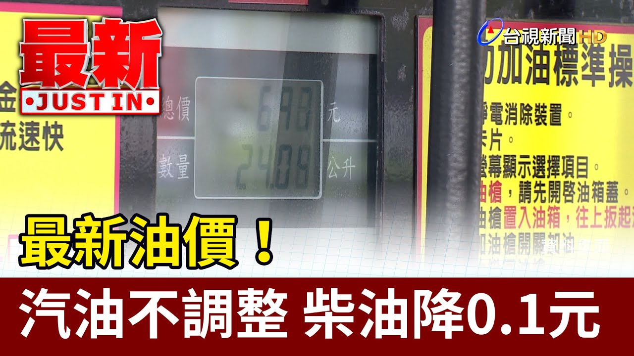 最新油價！ 汽油不調整 柴油降0.1元【最新快訊】