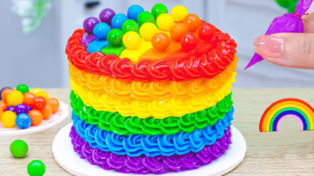 Mini Rainbow Cake Recipe With Chocolate 🌈Amazing Rainbow Chocolate Cake ...