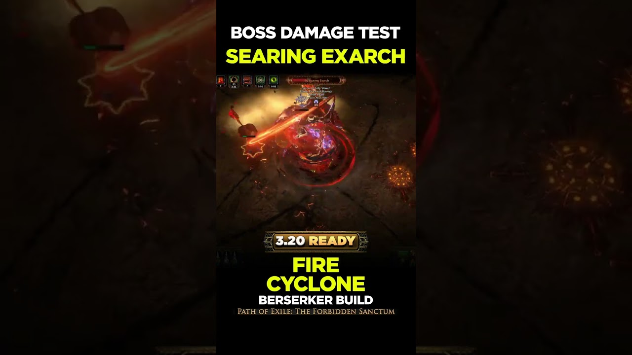 3.20 Boss Damage Test - Fire Cyclone Build - Poe Builds 