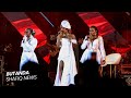 Jackie Chandiru, Lillian Mbabazi and Cindy Sanyu perform Kankyakyankye at the BLU*3 Reunion Concert