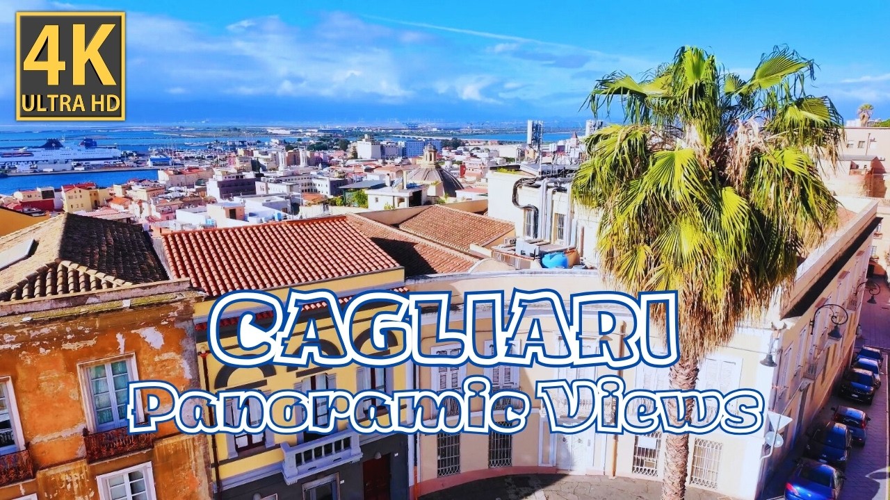 Cagliari Italy Walking Tour 🇮🇹 | 360° Views of Cagliari & Sea | Sardinia in 4K