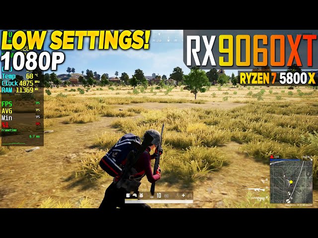 PUBG RX 9060 XT + Ryzen 7 5800x - 1080p Very Low, - YouTube