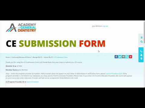 AGD Online CE Submission Form -- Instructions for Using