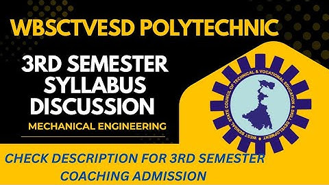 🎓 3rd Semester Syllabus Discussion | Diploma Mechanical Engineering | WBSCTVESD