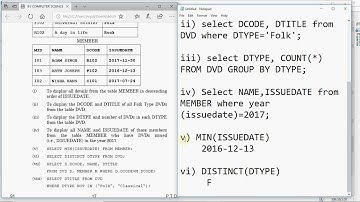 Important Question for Class 12 Computer Science, SQL Q6 2017 Board Paper