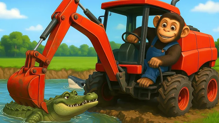 Wheel Theft Incident, Smart Monkey Farmer Gets Back Wheel At Shark Lake - Farm Work | Funny Monkey 🐒