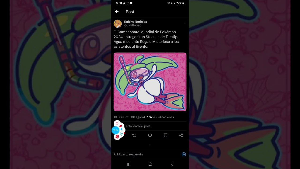 Se Repartirá Una Steene con Teratipo Agua a Todos los que Asistan al Mundial de Pokémon 2024