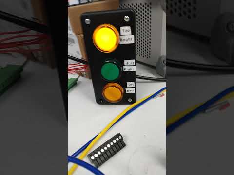 Light sensor project using a BRX, PLC  that indicates different levels of brightness in my office.