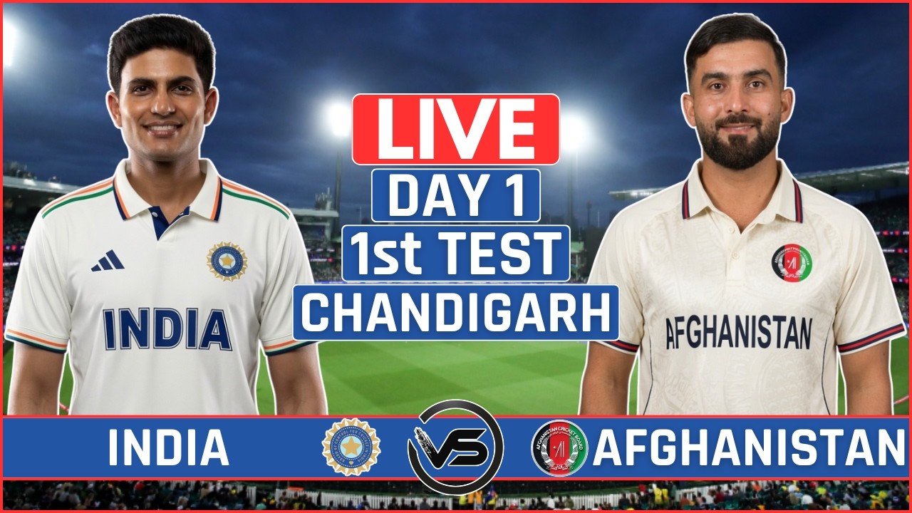 India vs Afghanistan Live Score | IND vs AFG Test Day 1 Live Scores & Commentary | India Batting