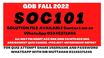 SOC 101 GDb solution fall 2022