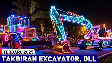 FULL EXCAVATOR, BULDOZER, SLENDER, DLL - pawai takbir keliling idul adha 2025 paling meriah