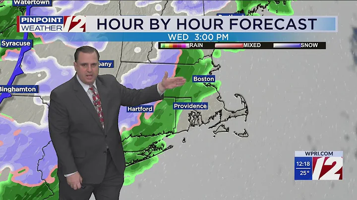 WPRI 12 Weather Forecast for 12/9/25:  Cold this afternoon;  rain/snow showers tonight