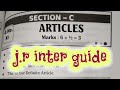 Inter 1st year English grammar articles material guide notes (Inter 1st year articles)