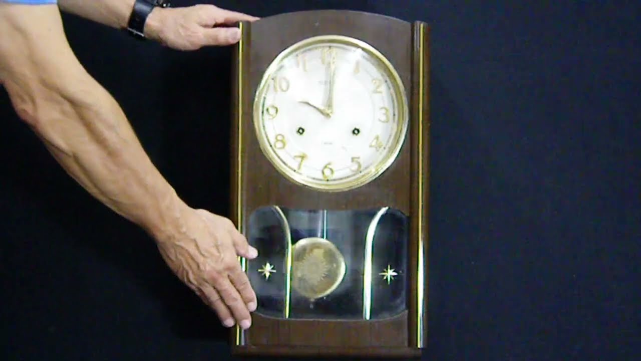 3.SEIKO 30day 壁掛け 振り子ボンボン時計 4P404動作確認 - YouTube
