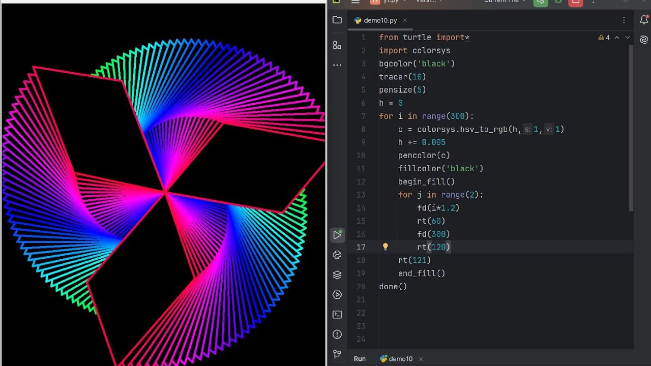 How To Create Colorful Spiral Generation using Python's Turtle Module ...