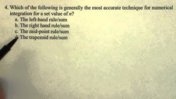 Midpoint Rule Most Accurate Calc1F 4MC