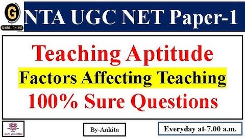NTA UGC NET Paper-1| Most Expected MCQ |Teaching Aptitude | Factors Affecting Teaching | Lecture -2