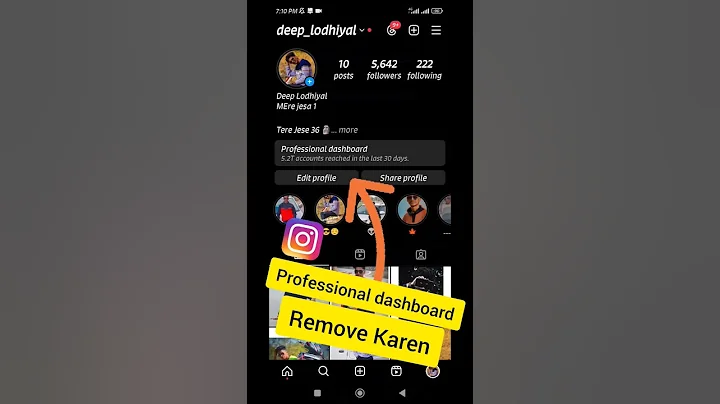 Instagram professional account kaise hataye||How to remove Instagram dashboard #short #shortvideo