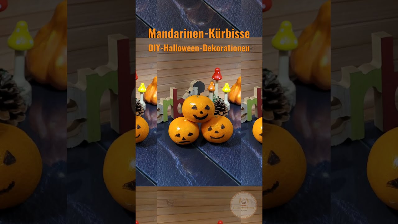#shorts Halloween diy deko ideen - Mandarinen Kürbisse basteln - YouTube