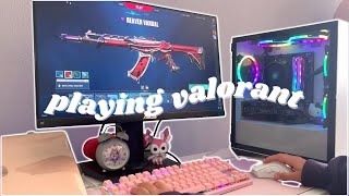 🎮 playing valorant on my aesthetic pc set up | cozy gameplay ♡