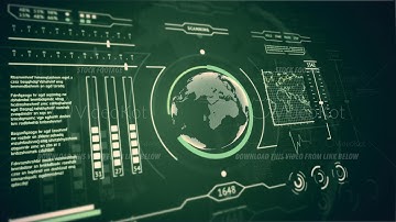 3D HUD interface display scanning of the planet Earth Green