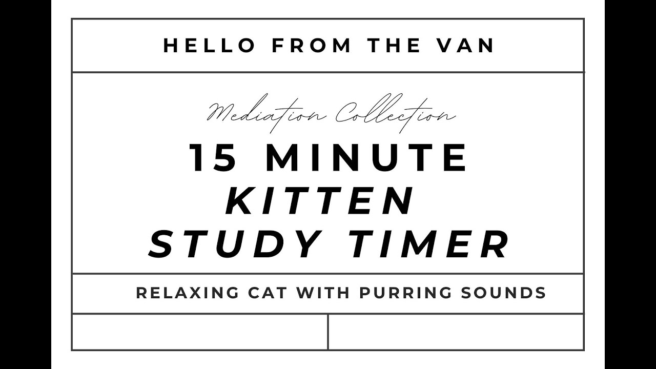 15 Minute Peaceful Cat Classroom Timer, ASMR Purring and Ambient Sound (With Visual Countdown)