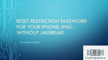 Reset Restrictions Passcode For your apple device (No Jailbreak!)