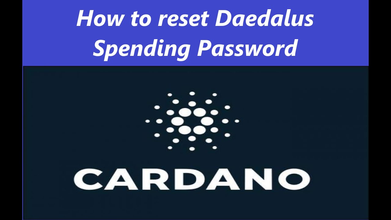 How to reset Daedalus Spending password for Cardano Wallet