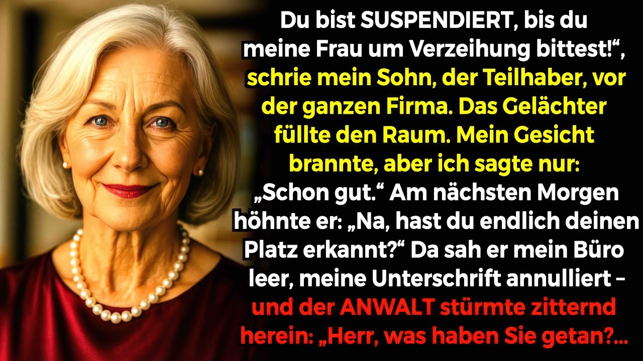 Mein Sohn, Teilhaber der Familienfirma, feuerte mich vor allen Mitarbeitern – am nächsten Tag...