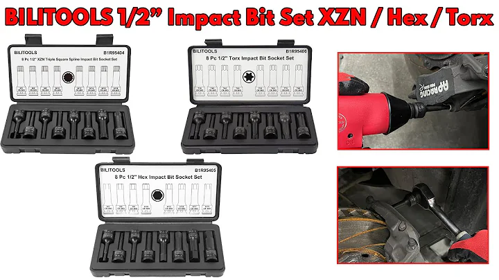 8-Piece Impact XZN Triple Square Spline Bit Socket Set 1/2 inch Drive, M5-M18, Cr-Mo Steel