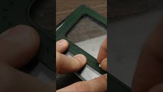 Making custom leather wallet with transparent pockets🫧 Part 2 #leathergoods #leatherwallet #freepdf