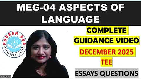 MEG 04 Aspects of Language Practice Guess Important Question paper By Poonam Dua DECEMBER 2025 TEE