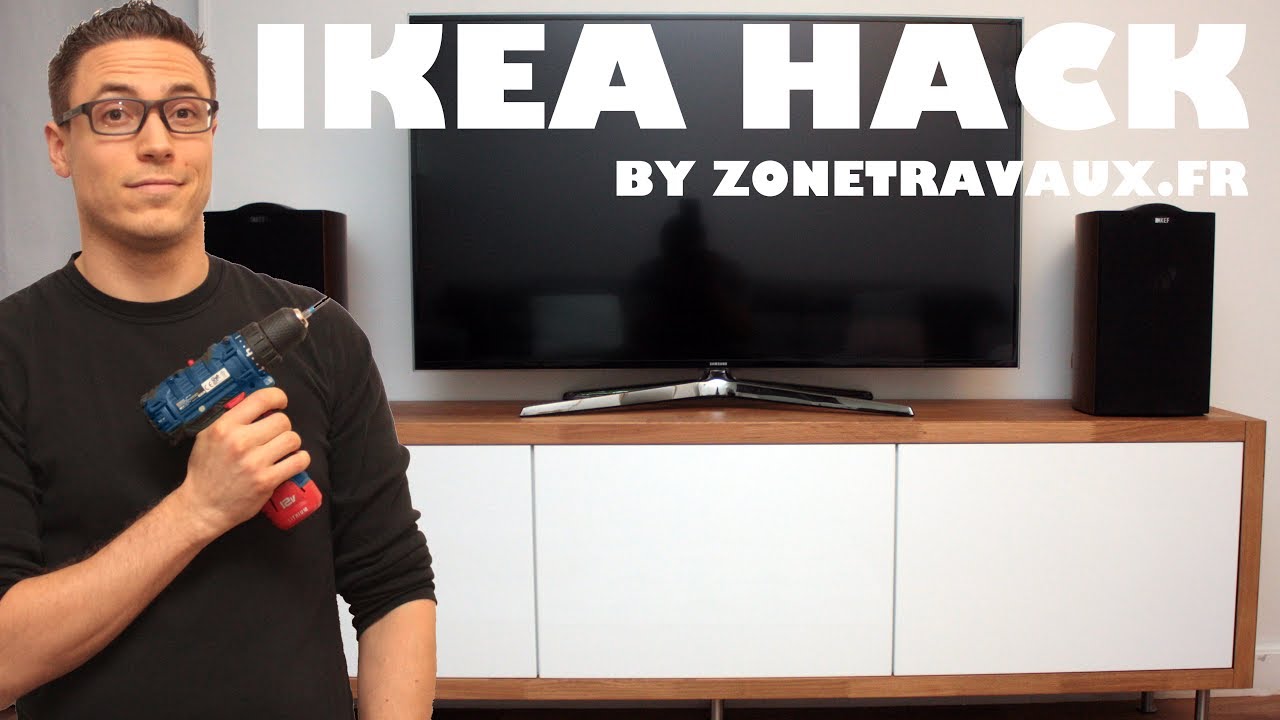 Ikea Hack DIY by Zone Travaux : le meuble TV perso - YouTube