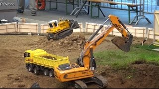 RC Trucks Construction Site 1/3 Excavator Baustelle Bagger LKW ♦ Modellbaumesse Wels 2016