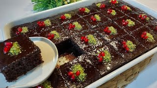 Easy Wet Cake Recipe with Lots of Sauce 💯 Brownie Tasted Wet Cake with Delicious Sauce 👌 #ıslakkek