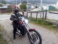 Mi papá manejando su nueva moto jawa spyder 350