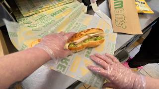 Subway Sandwiches POV Veggie Prep / Subs Working For 30 Minutes