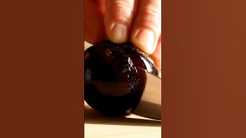 Obsidian Plum Satisfying Macro Slicing | Surreal Fruit ASMR #ASMR #surreal #fruits #obsidian #macro