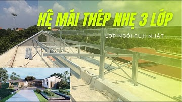 Trình tự thi công mái thép nhẹ lợp ngói phẳng Fuji Nhật cho nhà a Cao tại Tiên Lữ , Hưng Yên