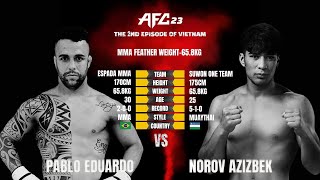 Mma Afc 23 In Vietnam Pablo Eduardo Brazil Vs Norov Azizbek Uzbekistan