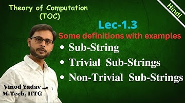 L1.3 | What is substring and its types with example | Trivial Substrings | Non Trivial Substrings