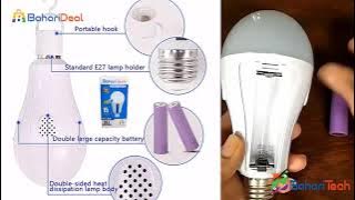 AC/DC Emergency rechargeable double battery 15 watts LED Bulb!