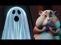 Ghost scares and chases Hamster - Halloween cartoon animation scrary