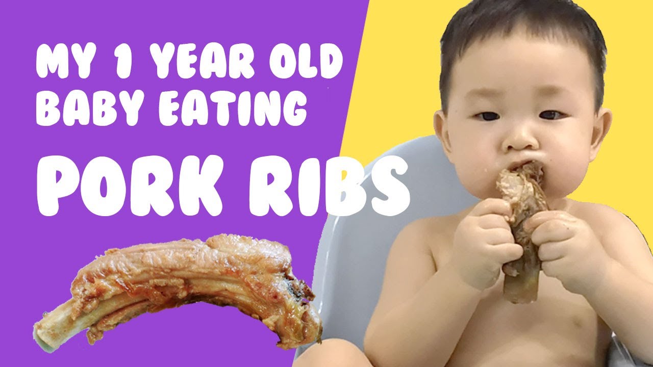 MY 1 YEAR OLD BABY EAT PORK RIBS FOR DINNER Mukbang Kids Eating my-1-year-old-baby-eat-pork-ribs-for-dinner-mukbang-kids-eating