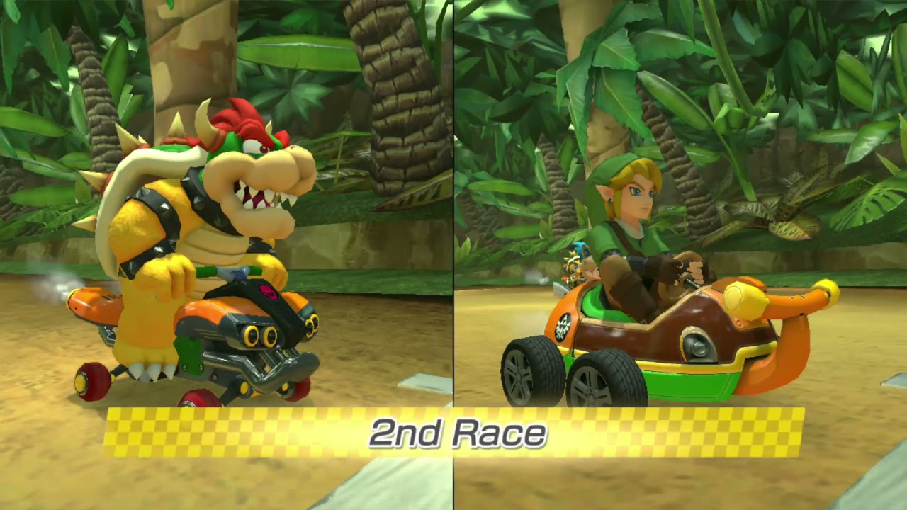 Mario Kart 8 (2 Players Mirror) #051 With Bowser and Link